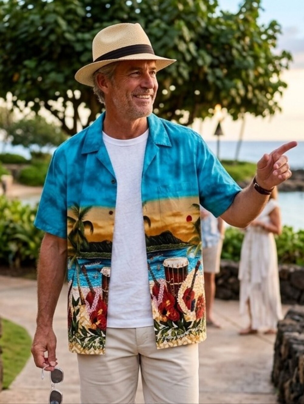 NWOT Kad Cteations L Vintage Beach Eclectic Tropical Luau Hawaiian Camp Shirt